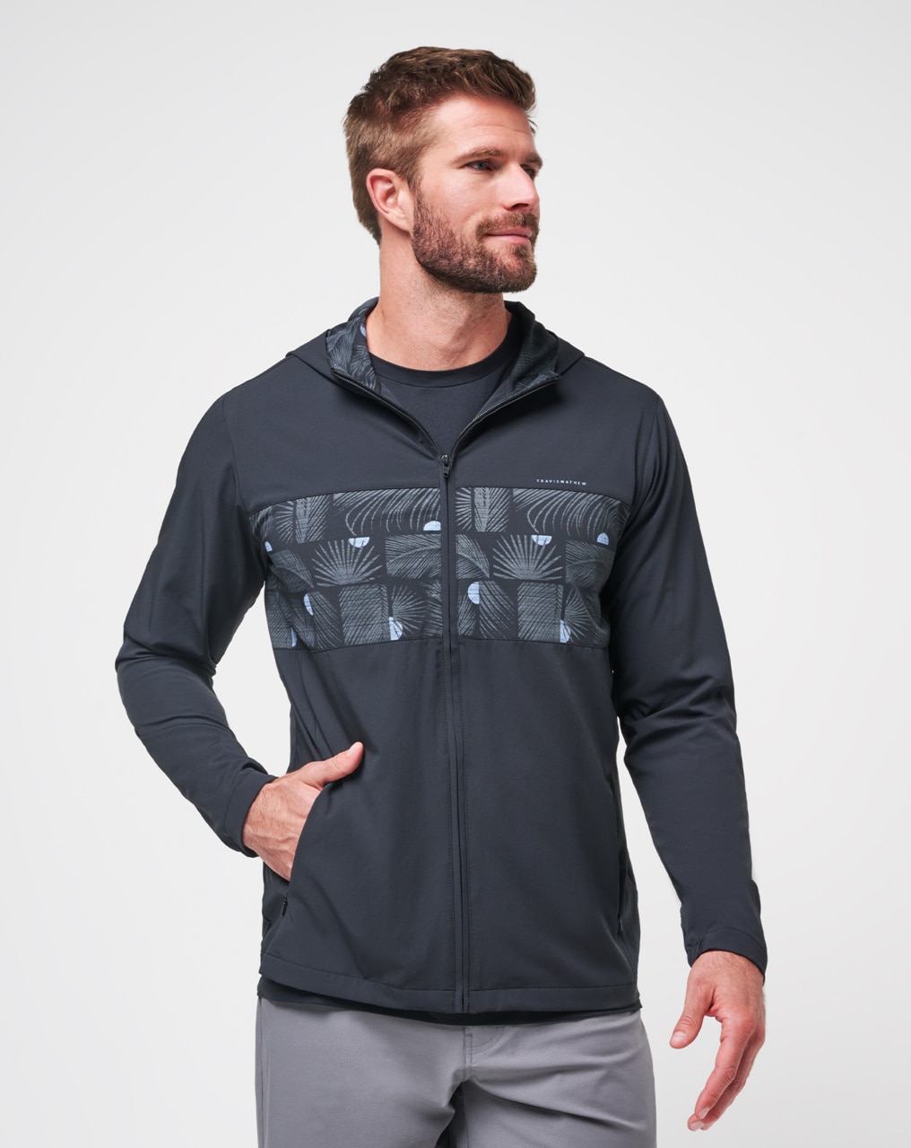 TECH HOODIE STRIPED FULL ZIP TravisMathew Clothing