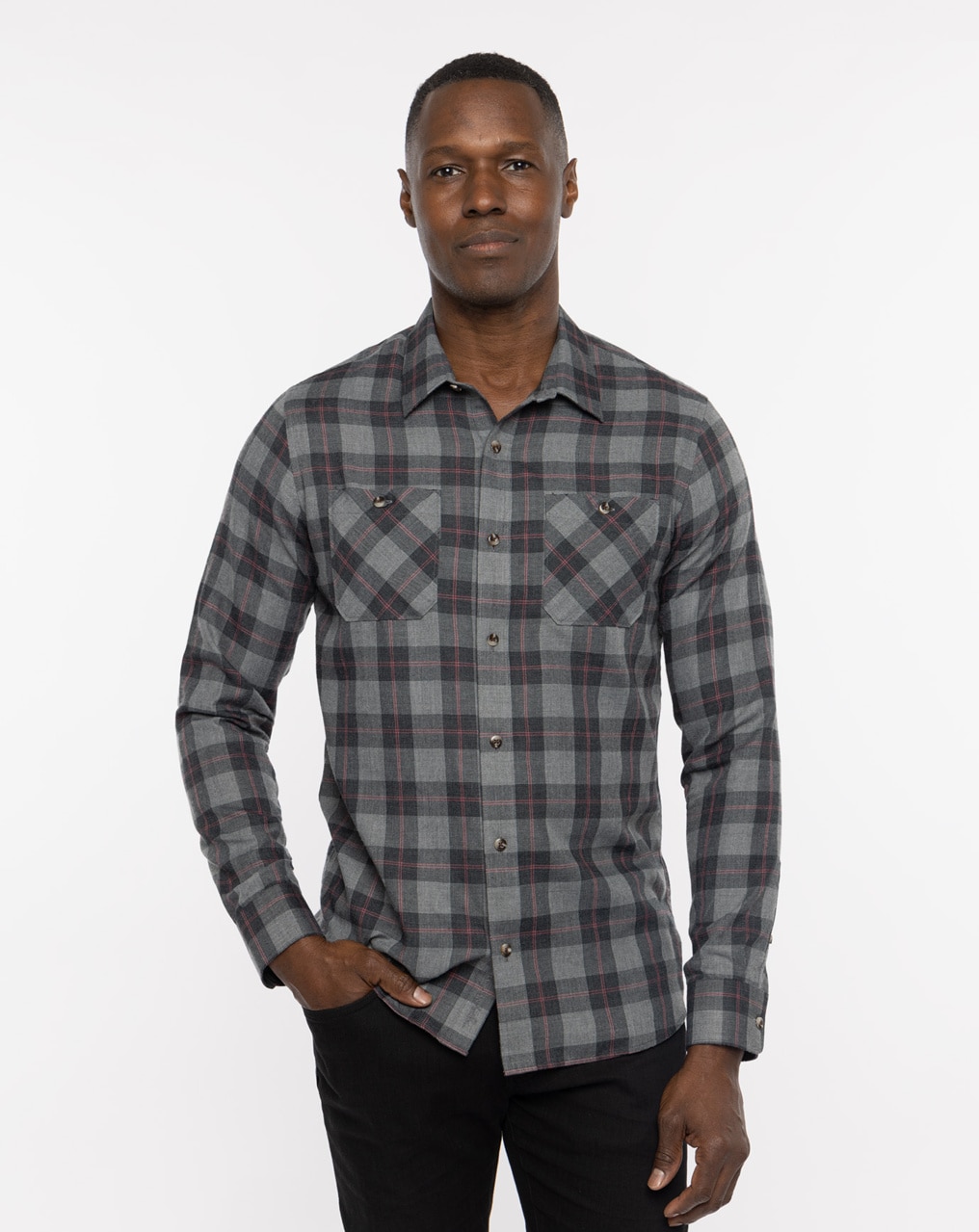 CLOUD FLANNEL PLAID BUTTON-UP 0