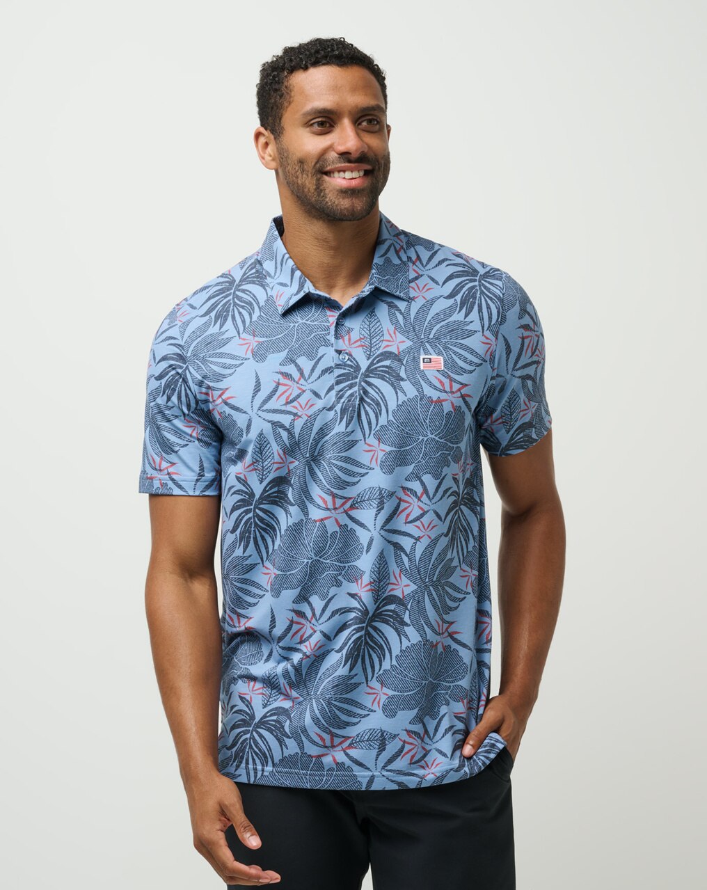 Blue floral polo 2025