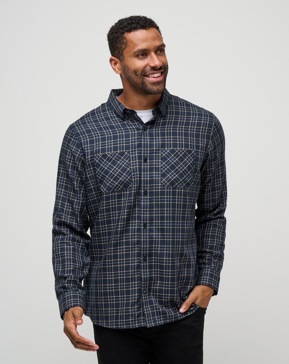 CLOUD FLANNEL PLAID BUTTON-UP 0
