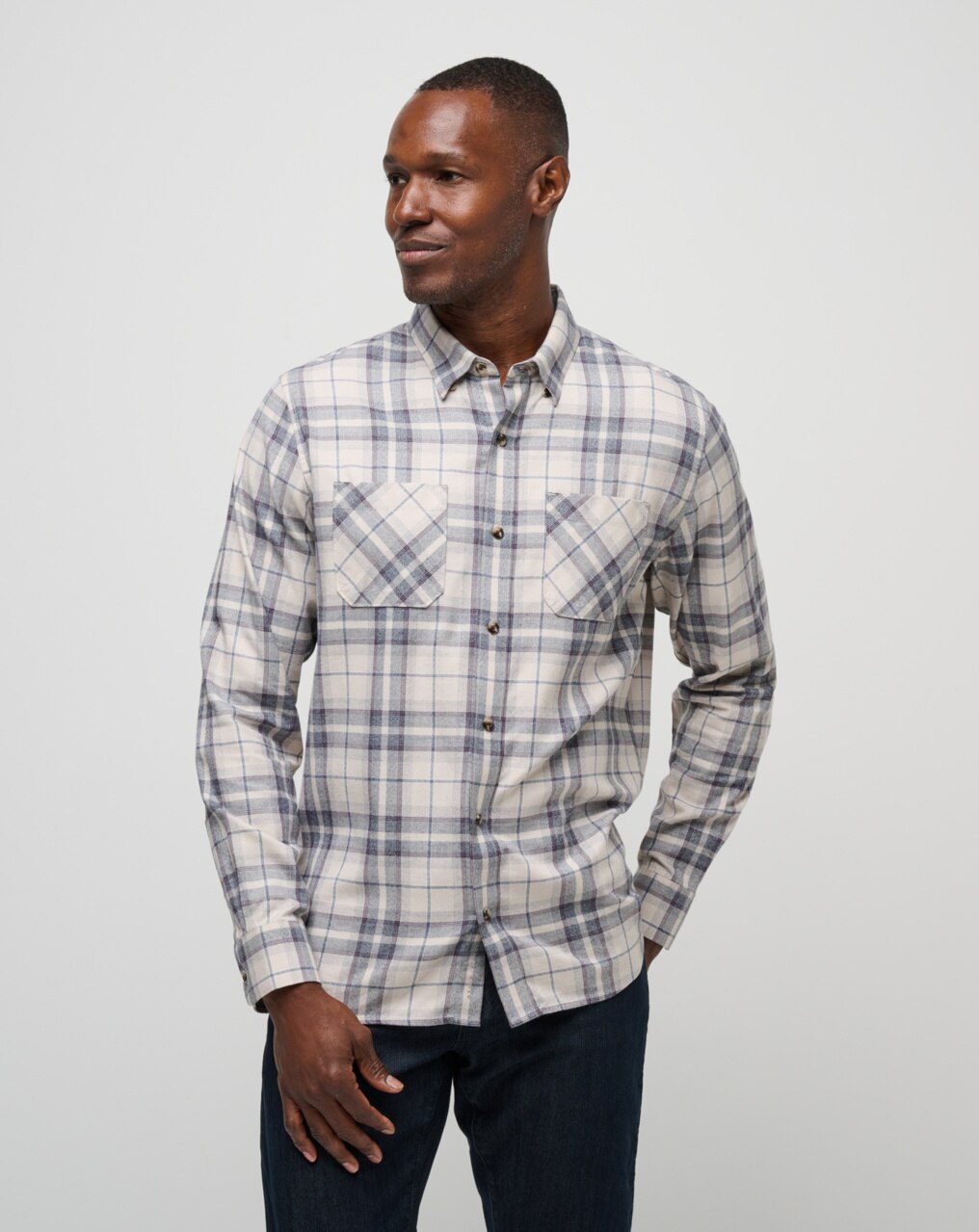 CLOUD FLANNEL PLAID BUTTON-UP 0