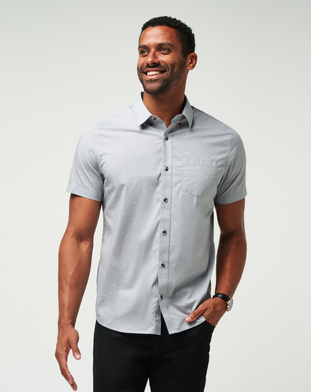 ACROSS THE POND BUTTON-UP 0