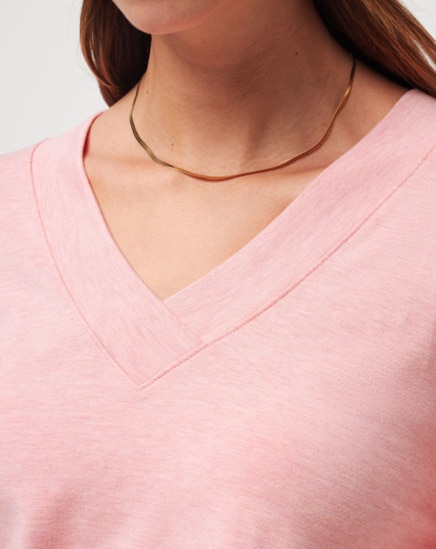 CLOUD TERRY VNECK TOP Image Thumbnail 2
