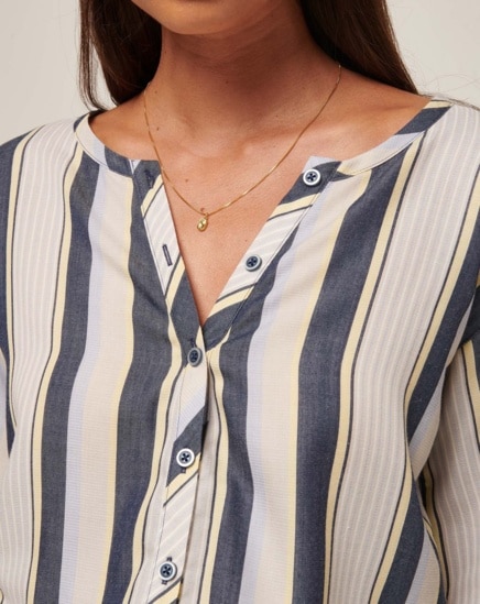 LUCKY LOO TWILL TIE WAIST ROMPER Image Thumbnail 4