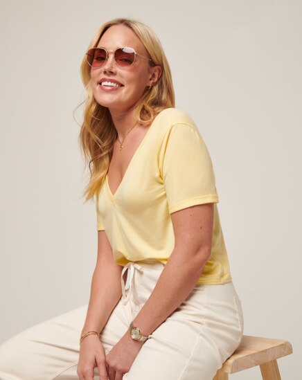 CALM WATERS VNECK TOP Image Thumbnail 1