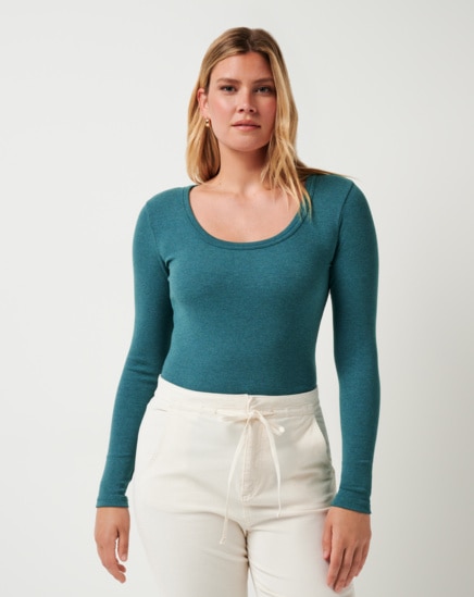 CLOUD RIB RETREAT LONG SLEEVE TOP Image Thumbnail 3