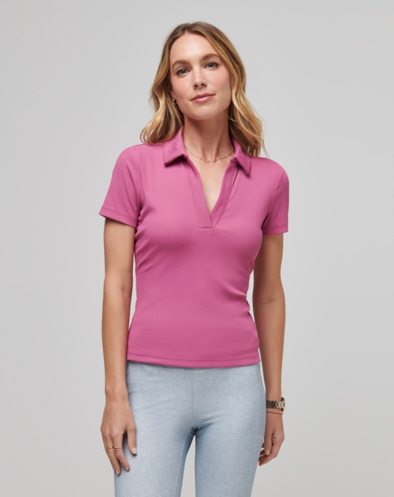 MOVEKNIT VNECK POLO Image Thumbnail 1