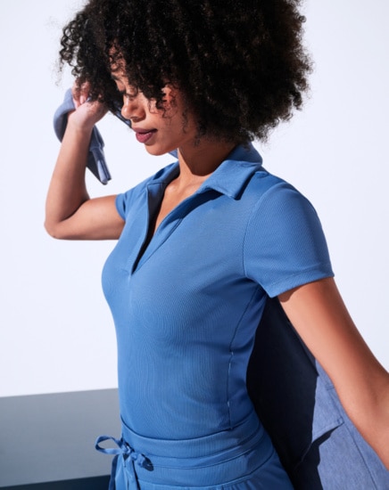 MOVEKNIT VNECK POLO Image Thumbnail 1