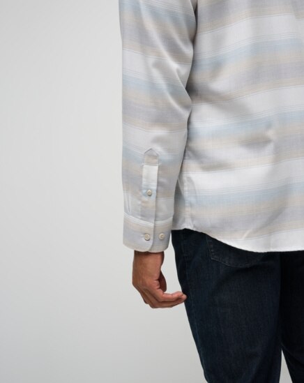 CLOUD FLANNEL STRIPE BUTTON-UP Image Thumbnail 4