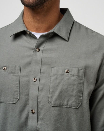 CLOUD FLANNEL BUTTON-UP Image Thumbnail 4