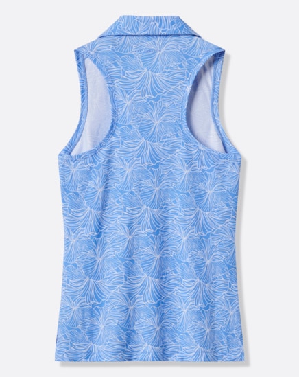 FEATHERWEIGHT PRINTED SLEEVELESS POLO Image Thumbnail 1