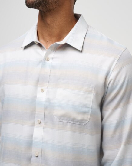 CLOUD FLANNEL STRIPE BUTTON-UP Image Thumbnail 3