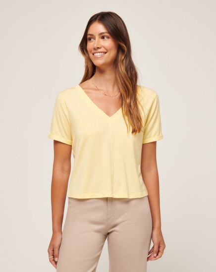 CALM WATERS VNECK TOP Image Thumbnail 0